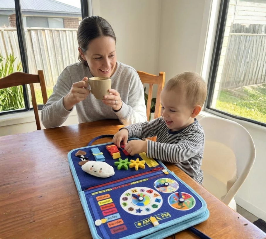 Montessori Activity Board for Toddlers – Sensory Busy Board with Zippers, Buttons & Learning Activities