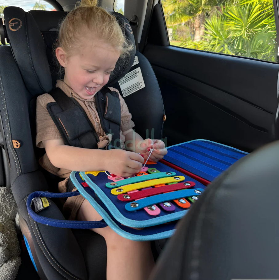 Montessori Activity Board for Toddlers – Sensory Busy Board with Zippers, Buttons & Learning Activities